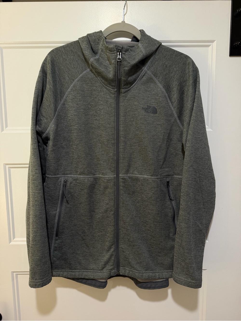 The North Face Heather Gray Hooded Full-Zip Jacket